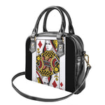 Queen Of Diamonds Playing Card Print Shoulder Handbag