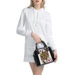 Queen Of Diamonds Playing Card Print Shoulder Handbag