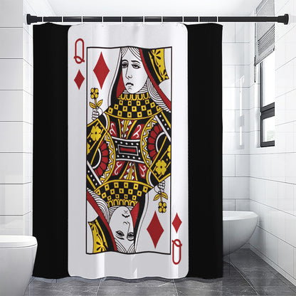 Queen Of Diamonds Playing Card Print Shower Curtain