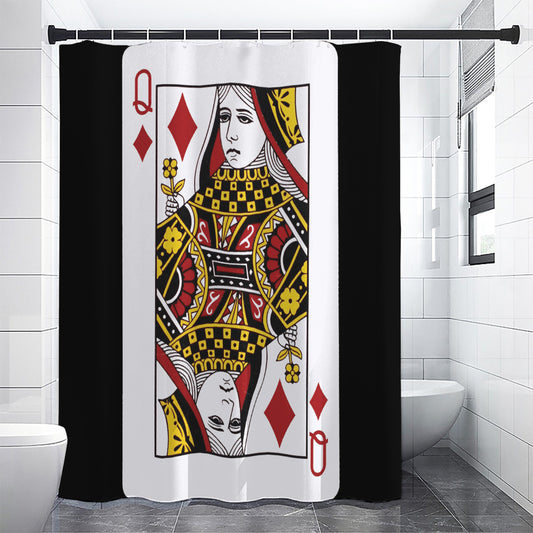 Queen Of Diamonds Playing Card Print Shower Curtain