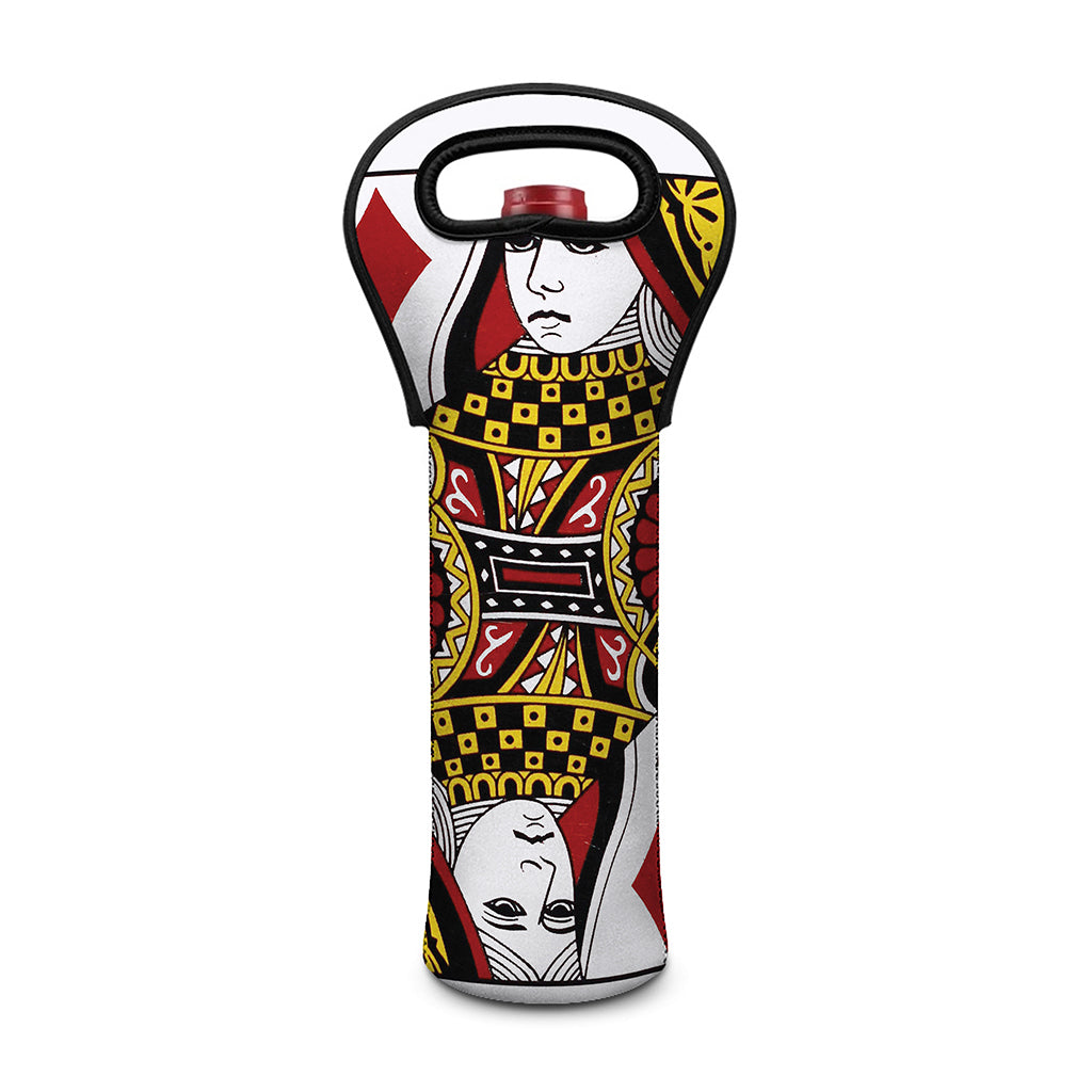 Queen Of Diamonds Playing Card Print Single Neoprene Wine Tote