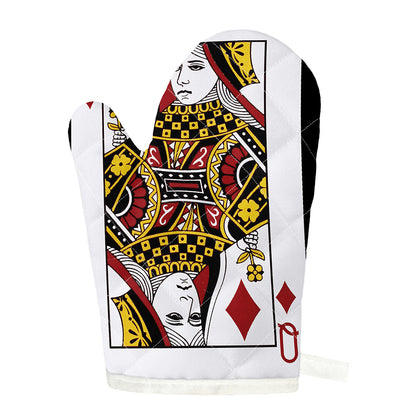 Queen Of Diamonds Playing Card Print Single Oven Mitt