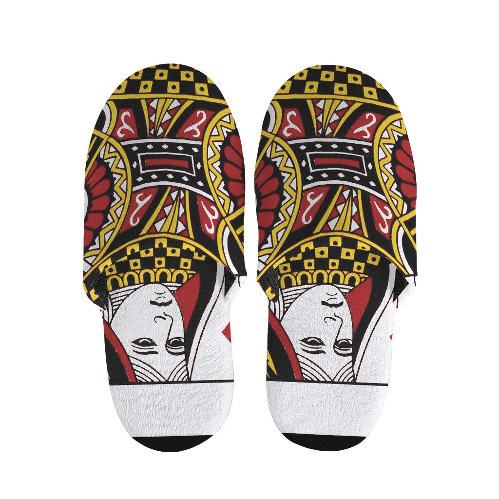 Queen Of Diamonds Playing Card Print Slippers
