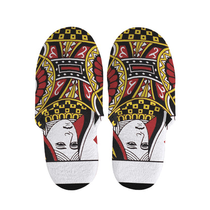 Queen Of Diamonds Playing Card Print Slippers