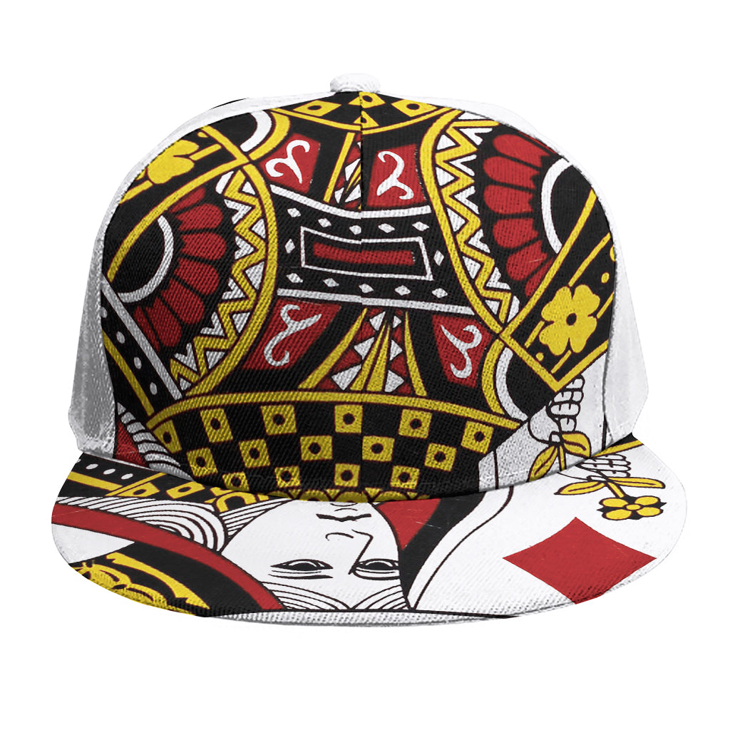 Queen Of Diamonds Playing Card Print Snapback Cap