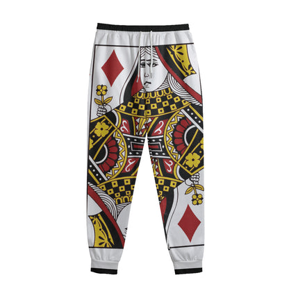 Queen Of Diamonds Playing Card Print Sweatpants