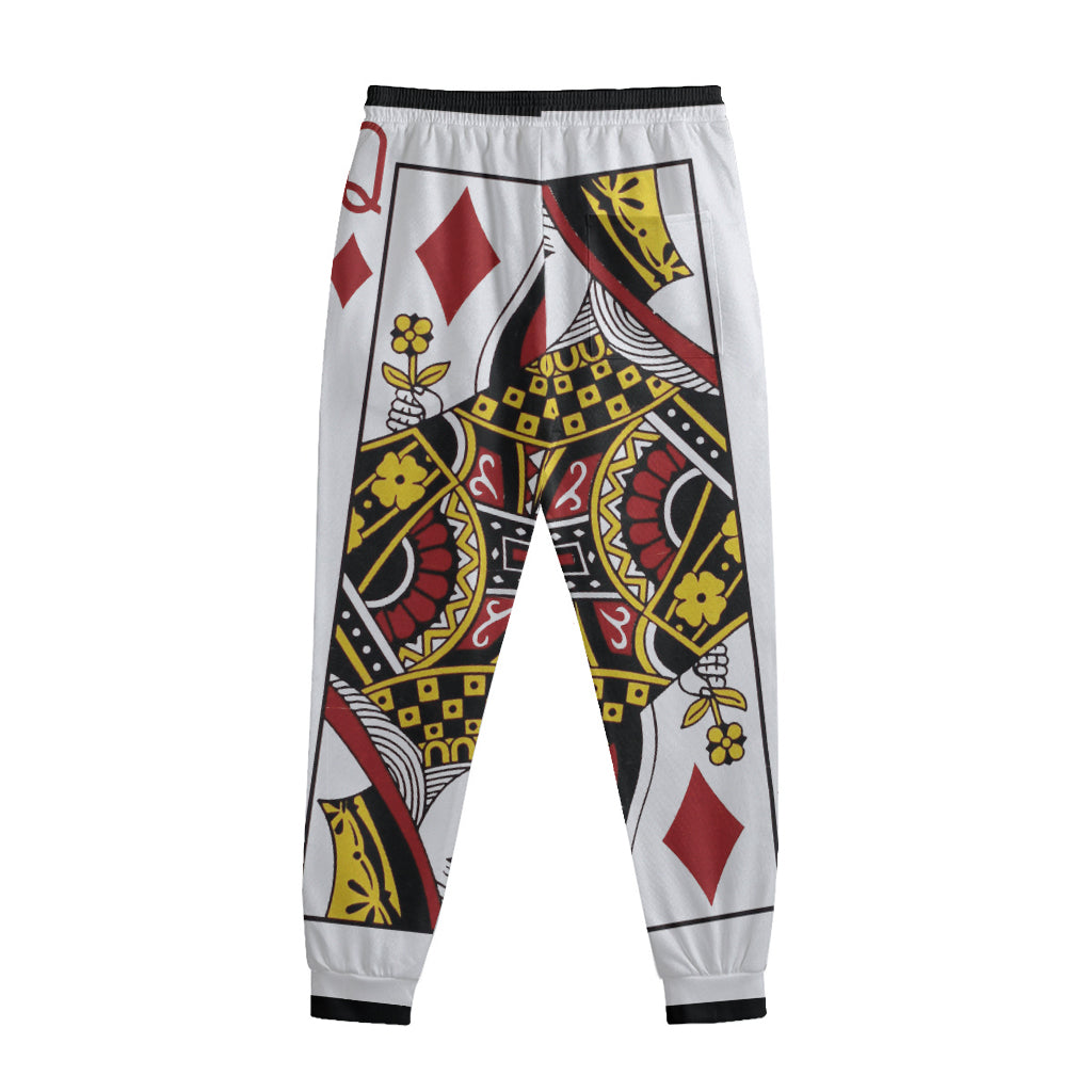 Queen Of Diamonds Playing Card Print Sweatpants