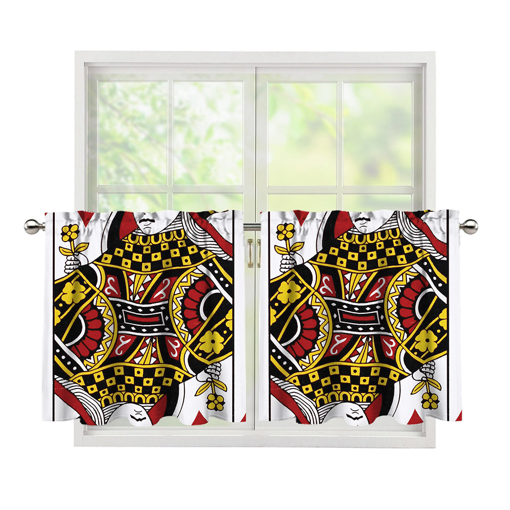 Queen Of Diamonds Playing Card Print Tier Curtains