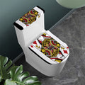 Queen Of Diamonds Playing Card Print Toilet Lid And Tank Cover Set