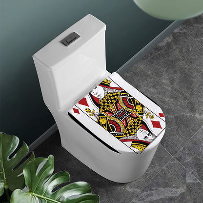 Queen Of Diamonds Playing Card Print Toilet Lid Cover