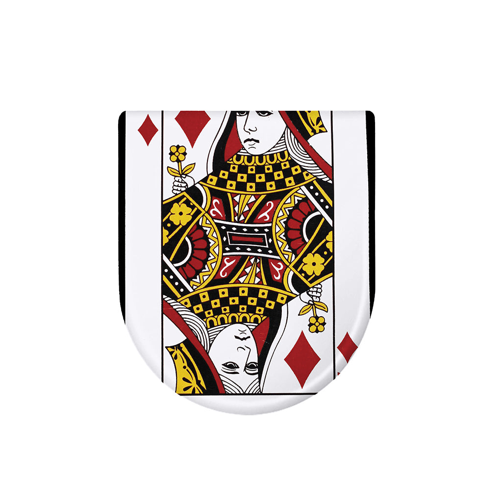 Queen Of Diamonds Playing Card Print Toilet Lid Cover