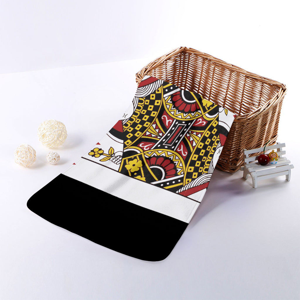 Queen Of Diamonds Playing Card Print Towel