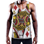 Queen Of Diamonds Playing Card Print Training Tank Top