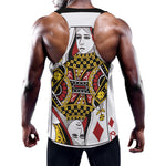 Queen Of Diamonds Playing Card Print Training Tank Top