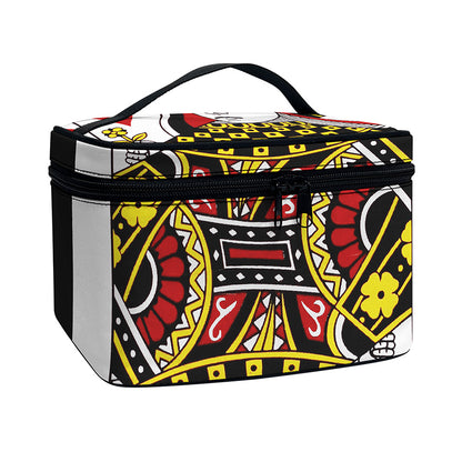 Queen Of Diamonds Playing Card Print Travel Makeup Bag