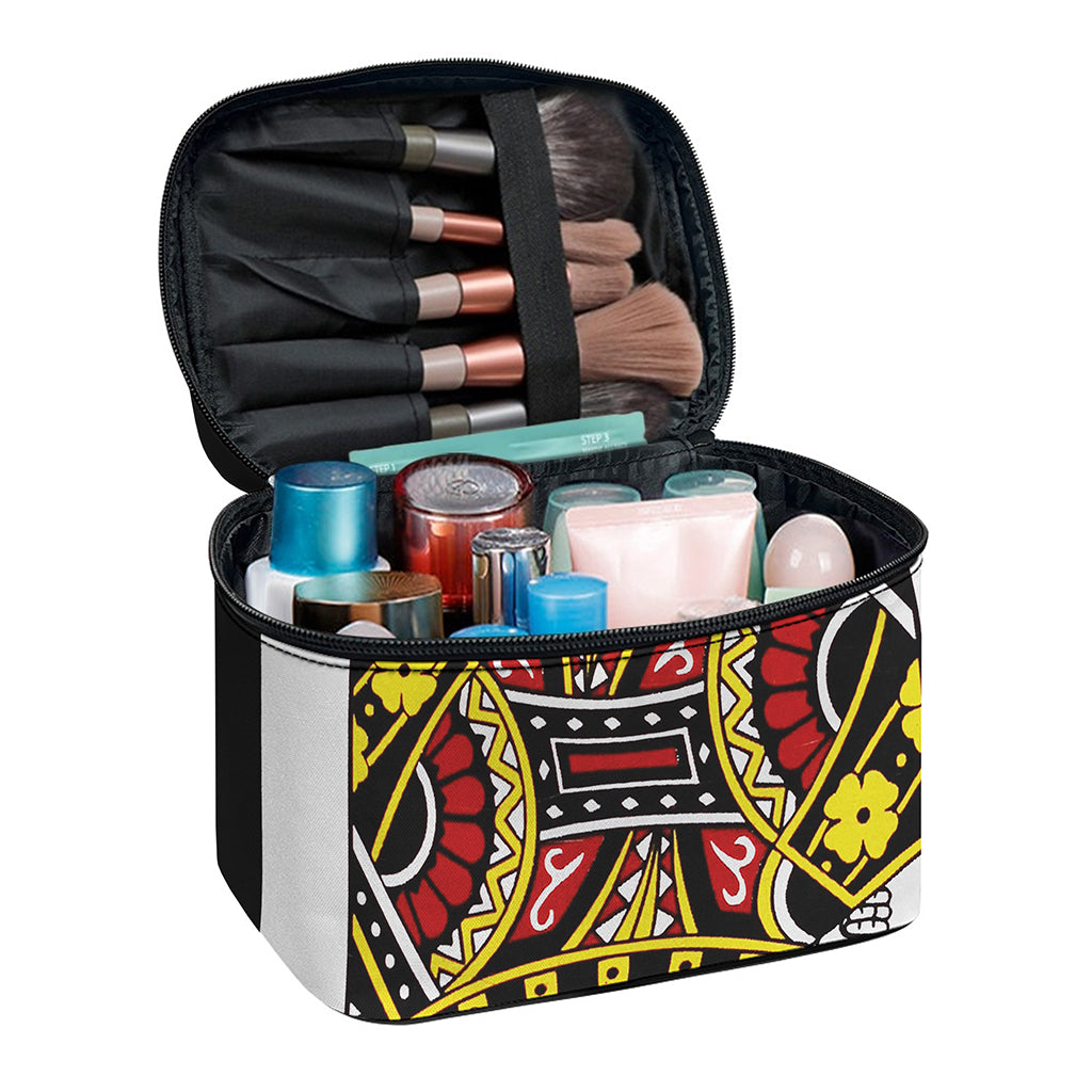 Queen Of Diamonds Playing Card Print Travel Makeup Bag