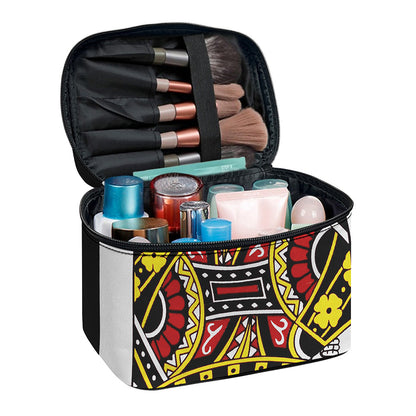 Queen Of Diamonds Playing Card Print Travel Makeup Bag