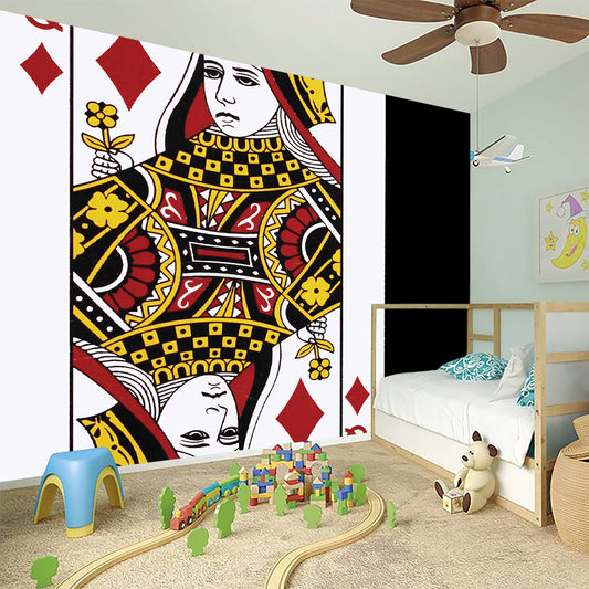 Queen Of Diamonds Playing Card Print Wall Sticker