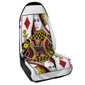 Queen Of Diamonds Playing Card Print Waterproof Car Seat Cover