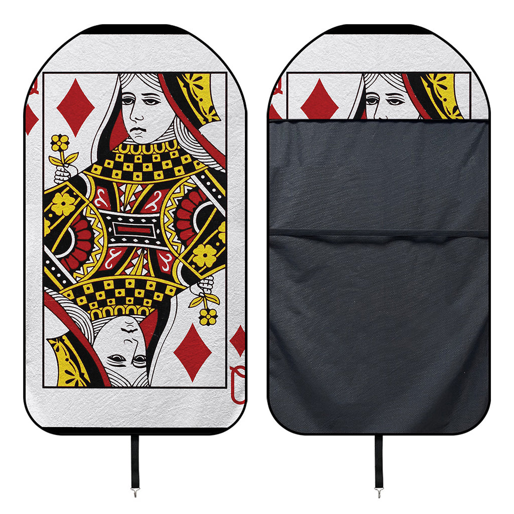 Queen Of Diamonds Playing Card Print Waterproof Car Seat Cover
