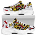 Queen Of Diamonds Playing Card Print White Chunky Shoes
