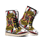 Queen Of Diamonds Playing Card Print Winter Boots