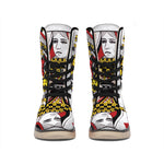 Queen Of Diamonds Playing Card Print Winter Boots