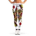 Queen Of Diamonds Playing Card Print Women's Leggings