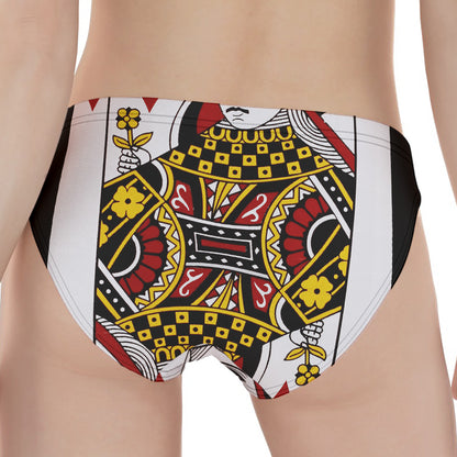 Queen Of Diamonds Playing Card Print Women's Panties