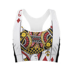 Queen Of Diamonds Playing Card Print Women's Sports Bra