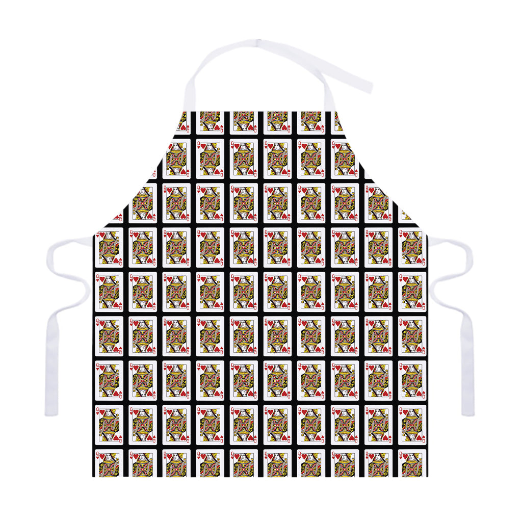 Queen Of Hearts Pattern Print Adjustable Apron