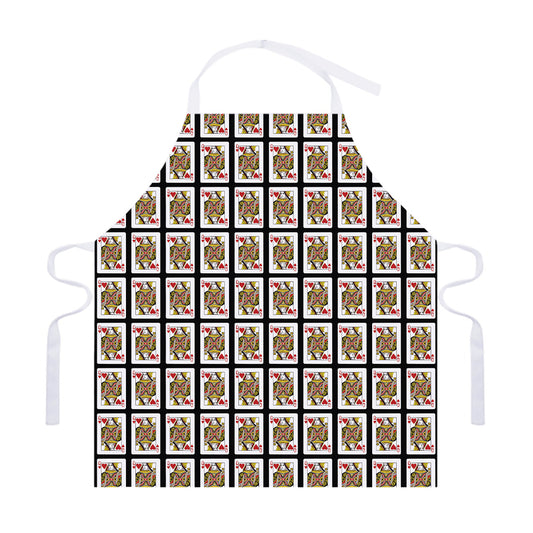 Queen Of Hearts Pattern Print Adjustable Apron