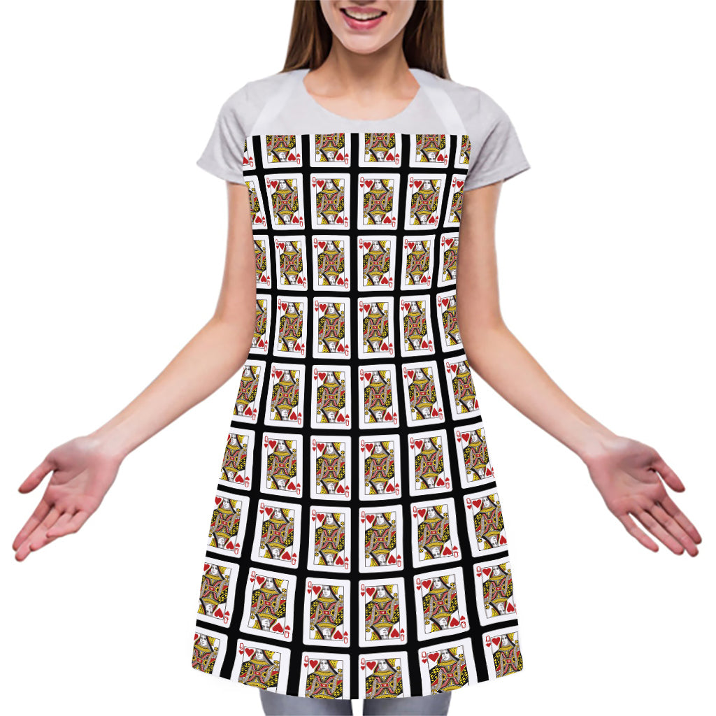 Queen Of Hearts Pattern Print Adjustable Apron