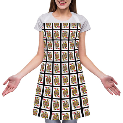 Queen Of Hearts Pattern Print Adjustable Apron