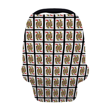 Queen Of Hearts Pattern Print Baby Seat Cover