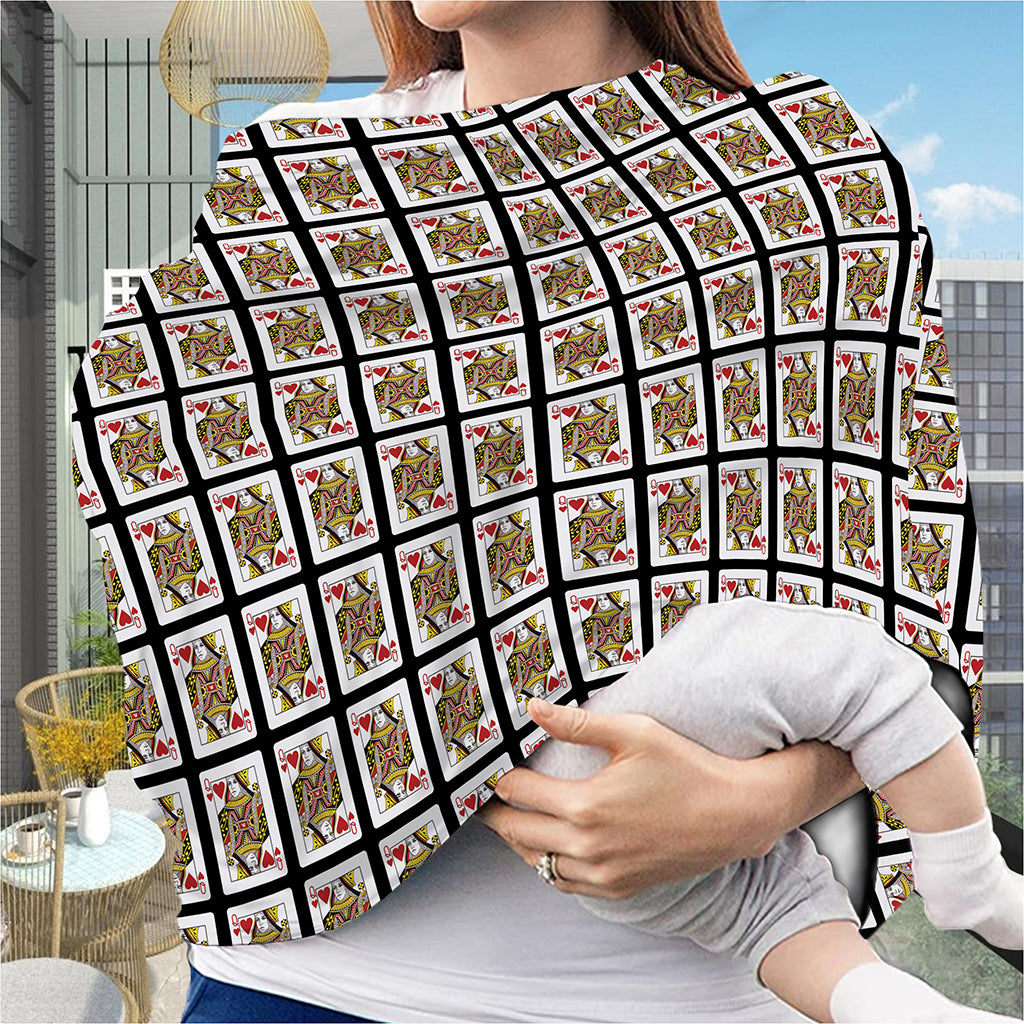 Queen Of Hearts Pattern Print Baby Seat Cover