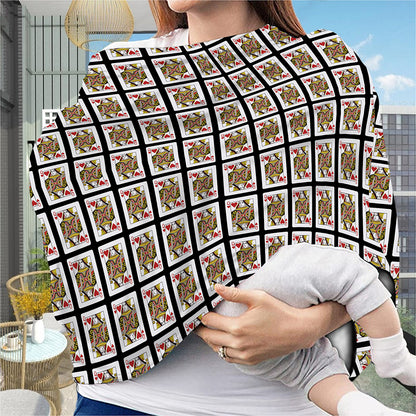 Queen Of Hearts Pattern Print Baby Seat Cover