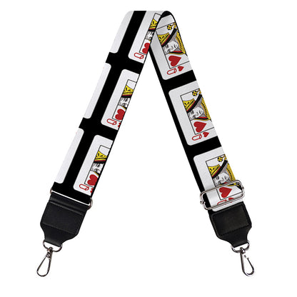 Queen Of Hearts Pattern Print Bag Strap