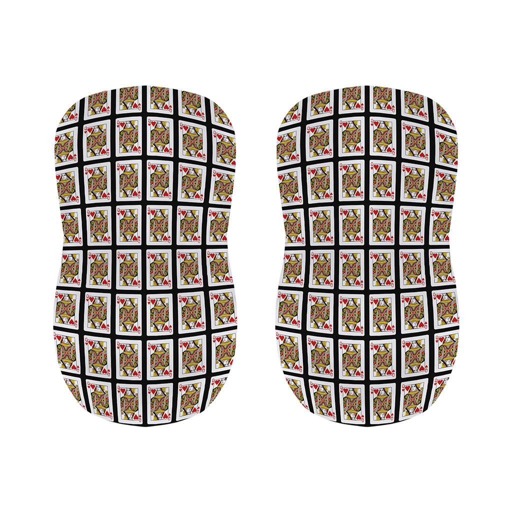 Queen Of Hearts Pattern Print Bar Stool Covers