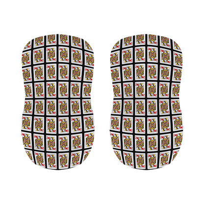 Queen Of Hearts Pattern Print Bar Stool Covers
