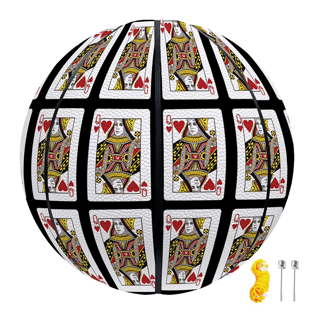 Queen Of Hearts Pattern Print Basketball