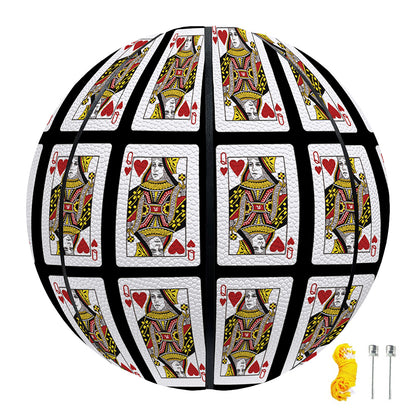Queen Of Hearts Pattern Print Basketball
