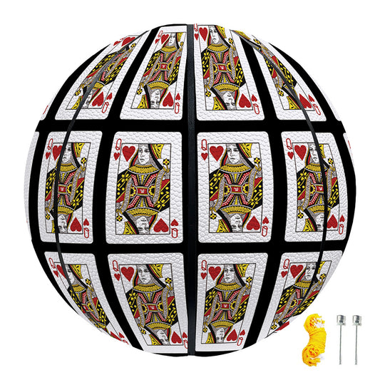 Queen Of Hearts Pattern Print Basketball