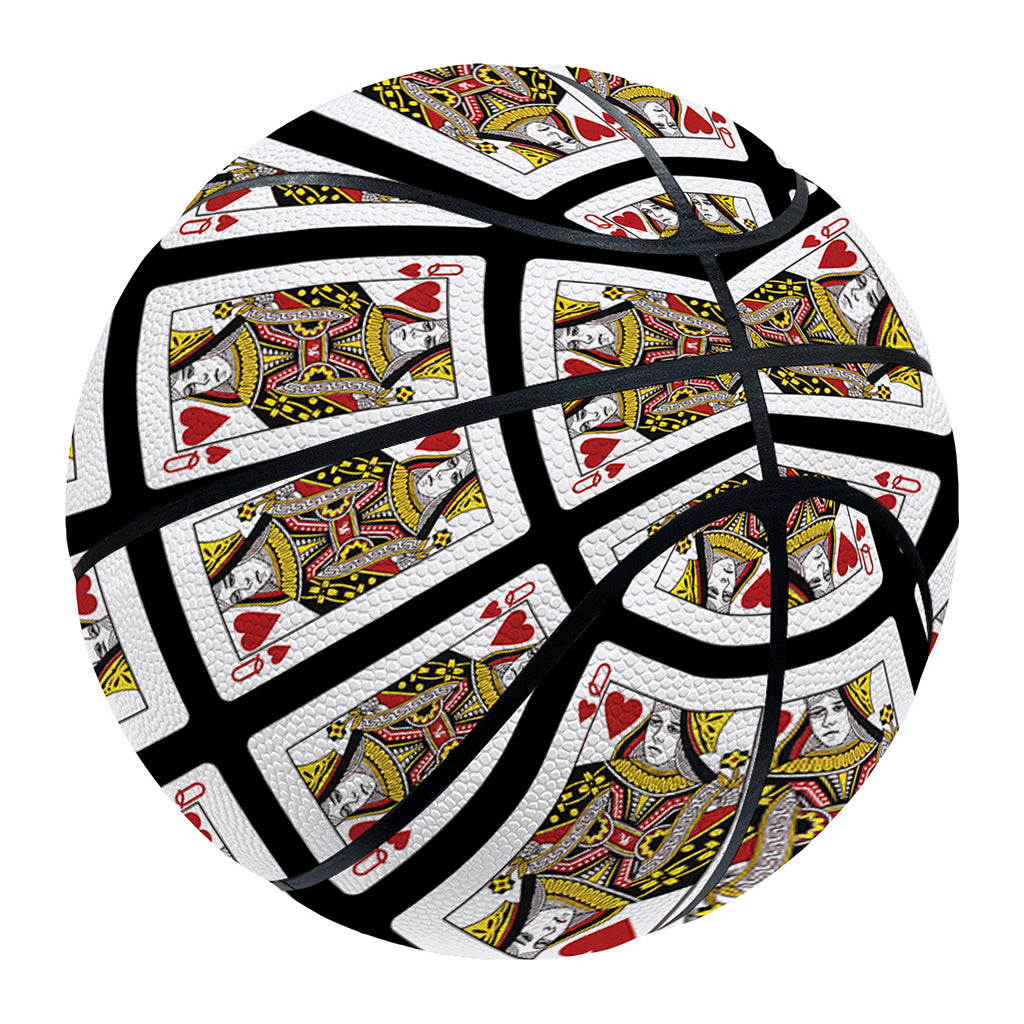 Queen Of Hearts Pattern Print Basketball
