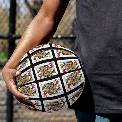 Queen Of Hearts Pattern Print Basketball