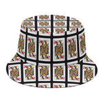 Queen Of Hearts Pattern Print Bucket Hat