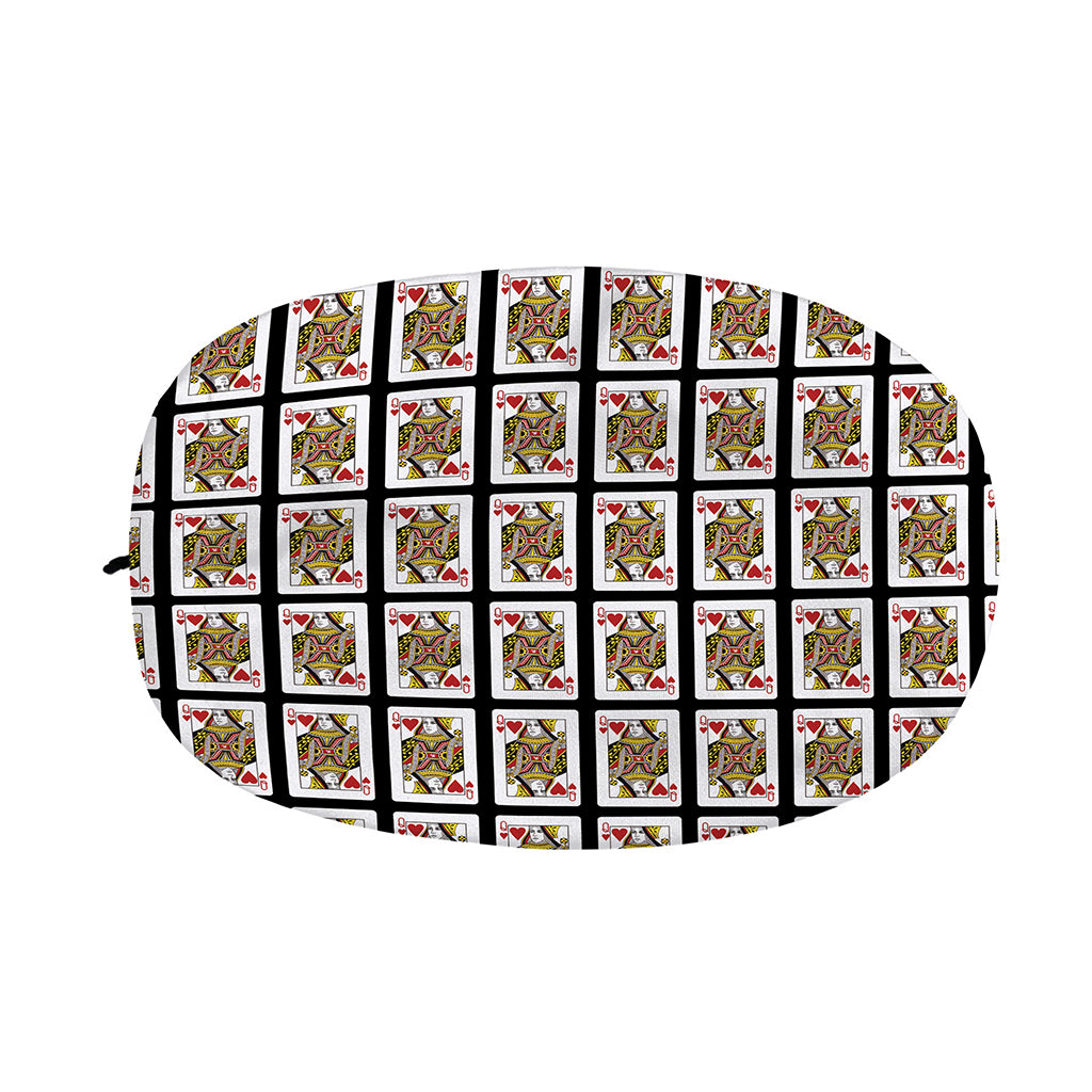 Queen Of Hearts Pattern Print Car Side Mirror Covers