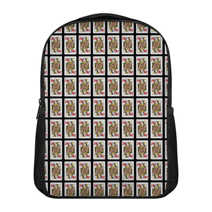 Queen Of Hearts Pattern Print Casual Backpack
