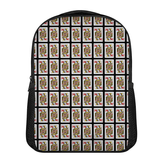Queen Of Hearts Pattern Print Casual Backpack