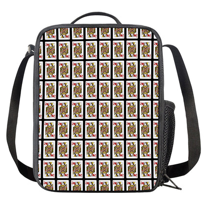 Queen Of Hearts Pattern Print Crossbody Lunch Bag